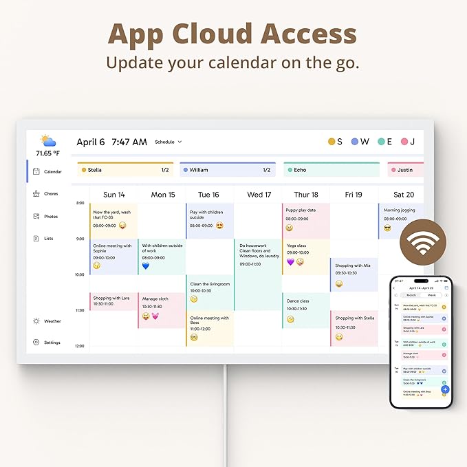 Dragon Touch 32" Digital Calendar Chore Chart – 1080P Full HD Interactive Touchscreen, Smart Family Planner, Hearth Display Digital Calendar Wall & Desk Mountable for Seamless Scheduling-DeskLoop Office