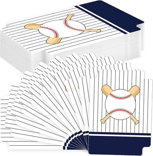 50pcs Baseball Team Card Dividers Plastic Index Card Storage Dividers with Tabs for Boys Men Gifts Card Separators for Organizing Sports Recipe Game Card-DeskLoop Office