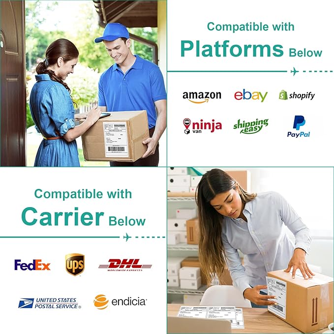 MFLABEL Half Sheet Label with Self Adhesive, 8.5 x 11 Inches Packaging Label, Address Labels, Shipping Labels for Laser & Inkjet Printers, 2000 Count(1000 Sheets)-DeskLoop Office