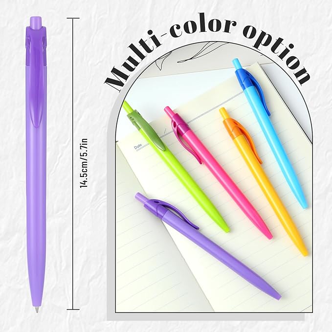 Yuxingrong Retractable Ballpoint Pens 1.0mm, Smooth Writing Black Ink Click Pens, Comfort Grip & Anti-Slip Design, Quick-Dry Oil-Based for Office, School, Journaling, Planner 50Pack-DeskLoop Office