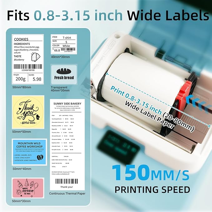 ORGSTA Label Maker Machine with Tape, T003 Thermal Label Maker, 3.15 Inch Bluetooth Label Printer Compatible with Phone & PC, Sticker Printer Barcode Thermal Maker for Small Business, Home, School-DeskLoop Office