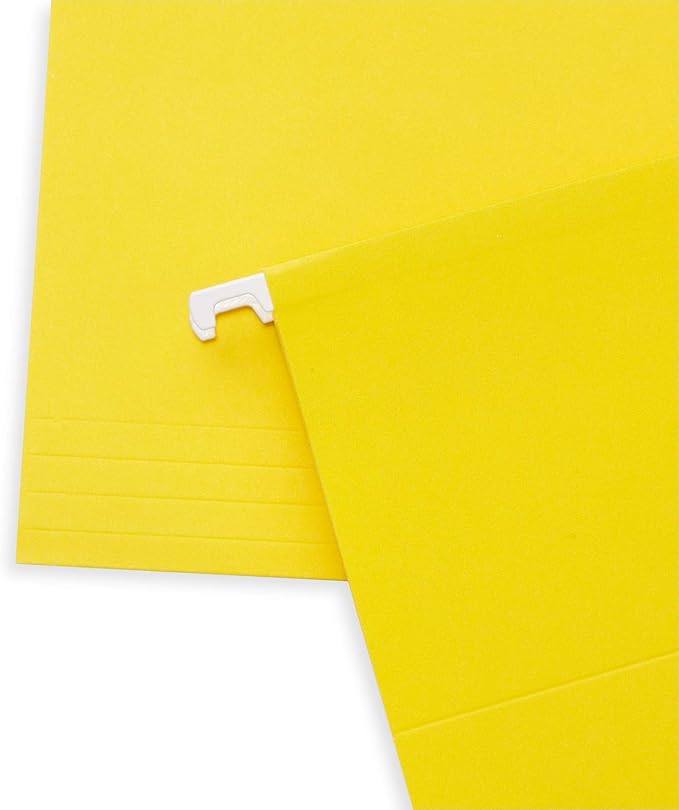 Blue Summit Supplies Hanging File Folders, 25 Reinforced Hang Folders, Designed for Home and Office Color Coded File Organization, Letter Size, Yellow, 25 Pack-DeskLoop Office