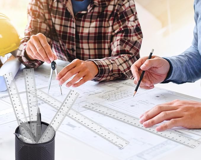 32 Pack Clear Plastic Ruler 12 Inch, Rulers Bulk for Classroom, Transparent Ruler with Centimeters and Inches, Metric Rulers for Kids, Ideal Back to School Office Home Supplies-DeskLoop Office