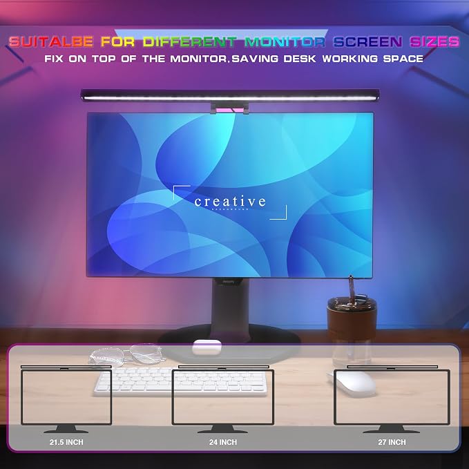 Monitor Light Bar with RGB Backlight, 3 Color Temperatures & Stepless Dimming - Image 8
