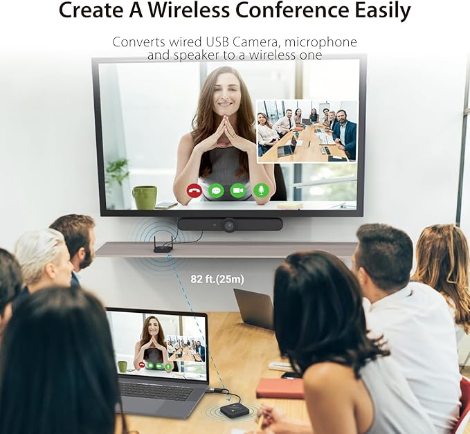 j5create Wireless Extender for USB Webcam, Microphones, or Speakers, Ideal for Streaming & Conferencing, No USB Mouse/Keyboard Compatibility (JVW120)-DeskLoop Office