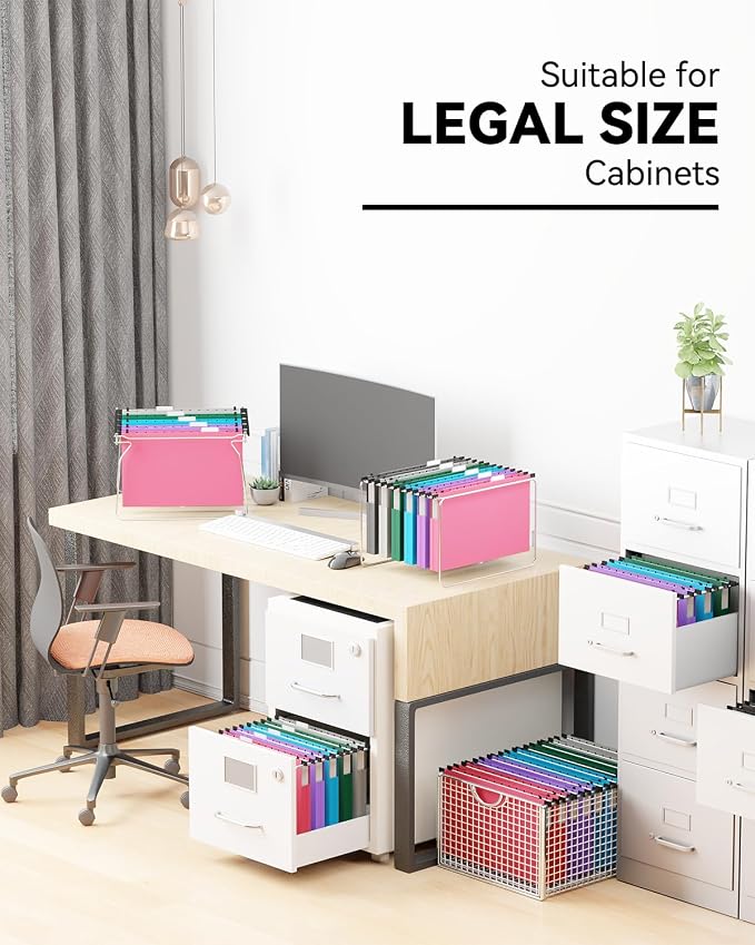 Ansook Plastic Legal Size Hanging File Folders, 12 Pack Extra Capacity File - Image 7