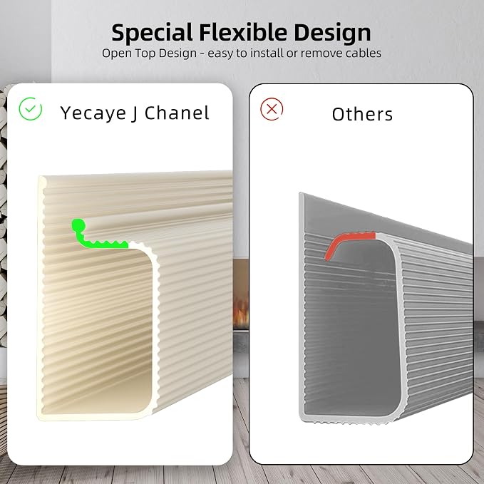 YECAYE 157in Cable Management, Cord Organizer, Easy Install Self-Adhesive Cable - Image 7