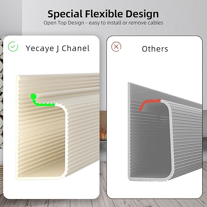 YECAYE 94.2 in Cable Management Under Desk, Easy Install Adhesive Mount Cord - Image 7