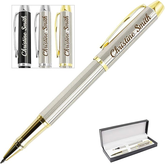 Amlion Personalized Pens Custom Engraved Pen with Name, Refillable Medium Refill, Personalized Gifts for Men Women-DeskLoop Office