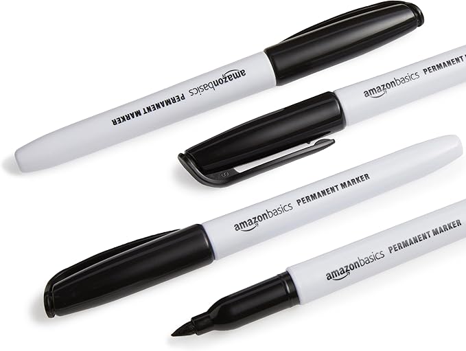 Amazon Basics Fine Tip Point Permanent Markers for Office, School, and Home Use, Assorted Colors, 24 Pack-DeskLoop Office