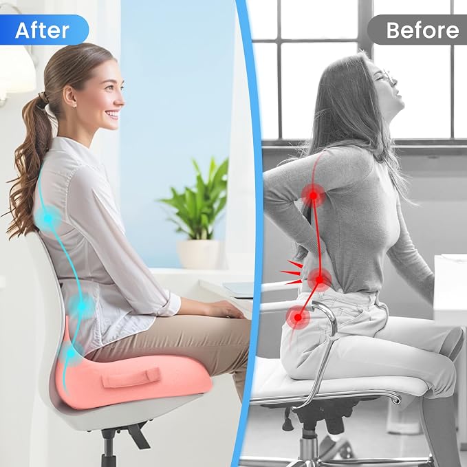 CushZone Seat Cushion, Memory Foam Office Chair Seat Cushion - Image 7