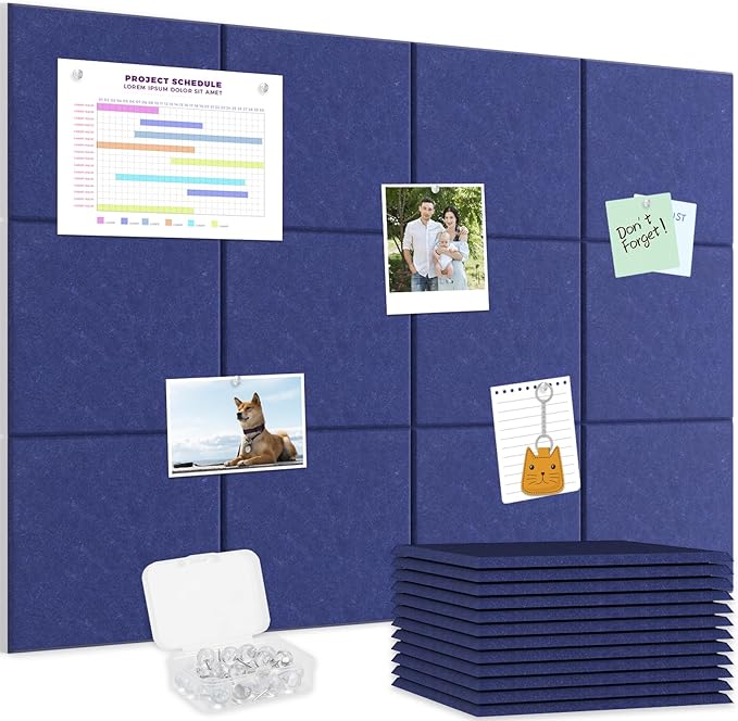 Smarpau Large Cork Board 48"x36", Bulletin Board for Walls, 12 Pack Pin Board Felt Corkboards with 35 Pushpins 50 Removable Security Stickers, Cork Boards for Office Home Decor-DeskLoop Office