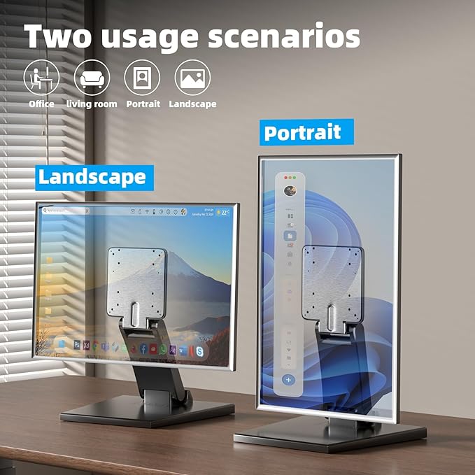 Jakeko Lay Flat Low Profile Monitor Stand - For 14-24" Screens Ergonomic Adjustable Desktop Mount With 100x100mm Compatibility-DeskLoop Office