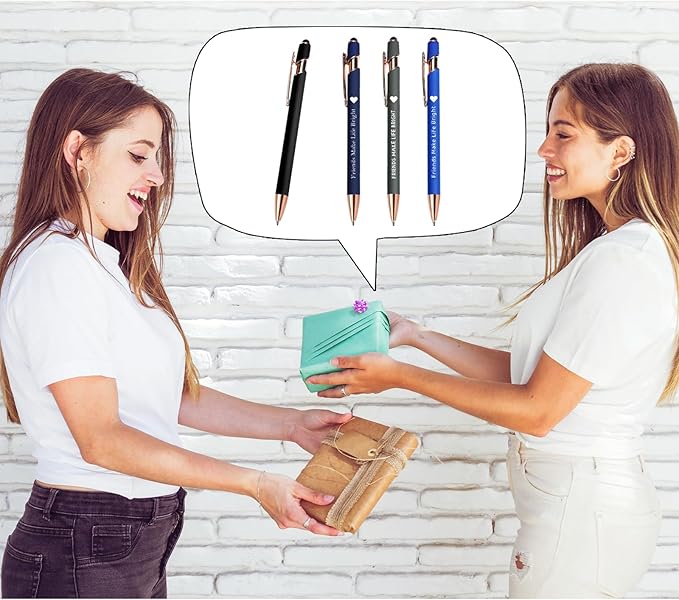 Custom Pens in Bulk with Multiple Colors Options,Engraved Double-Sided Personalized Pens with Design Text, Logo&Touch Stylus,Fine Point Smooth Writing, Ideal for Corporate, Students & Gifts-DeskLoop Office