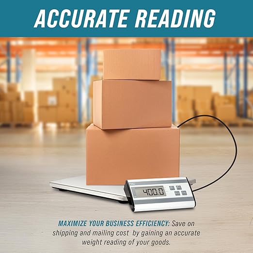 Smart Weigh 440lbs x 6 oz. Digital Heavy Duty Shipping and Postal Scale, with Durable Stainless Steel Large Platform, UPS USPS Post Office Postal Scale and Luggage Scale-DeskLoop Office