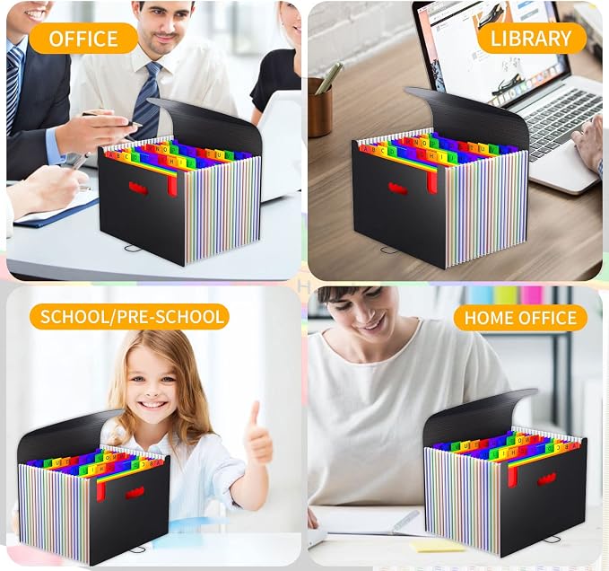 Expanding File Folders Accordion File Organizer, 24 Pockets Accordian Document - Image 7