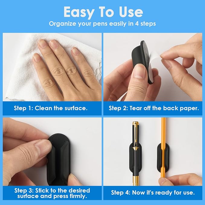 VZZNN 20 PCS Adhesive Pencil Holders - Image 7