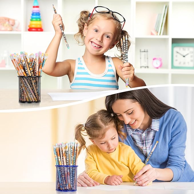 100 Pcs Retro Motivational Pencils Bulk, Inspirational School Pencils for Classroom, Cute Wood Pencils with Encourage Positive Saying, Back to School Supplies for Kids Student Teacher Classroom Reward