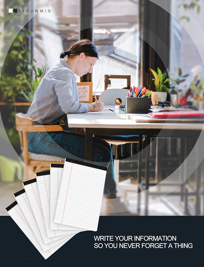 10 Pack Legal Pads Writing Pad 5x8 Inch Lined Writing Note Pads Grocery List - Image 7