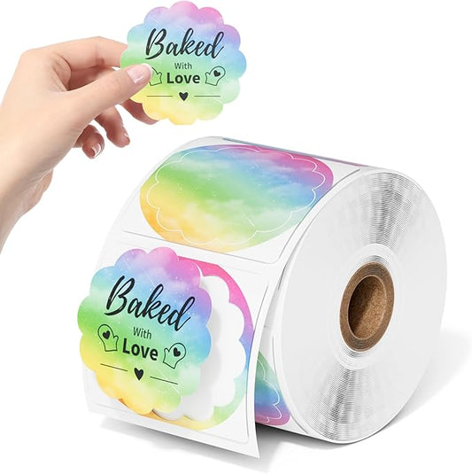 Phomemo Rainbow 2" Color Thermal Labels Roll for 4X6 Thermal Printer for Small Business Supplies, Commercial Grade Thermal Labels for Custom Stickers Personalized & Business Logo, 500pcs / Roll-DeskLoop Office