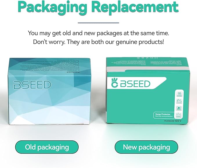 BSEED Surge Protector Power Strip for Home Appliance, 3 Outlet Power Surge Protector, Voltage Protector Brownout Surge Refrigerator 1875W, 120V, 15A, 1 Pack-DeskLoop Office