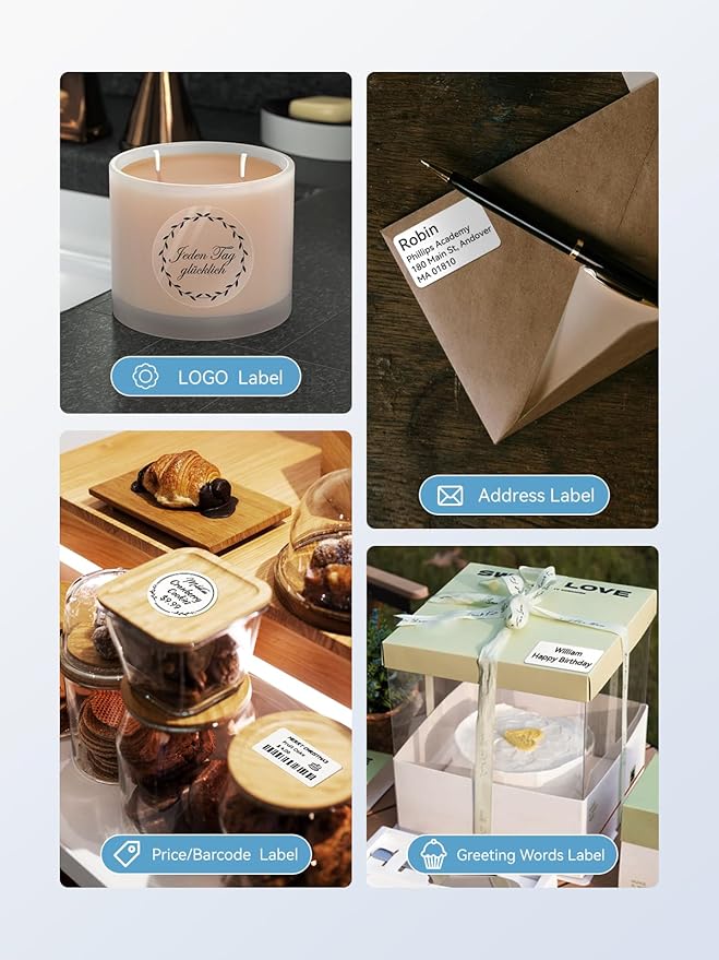 NIIMBOT Label Maker Machine with Tape, B1 Bluetooth Label Printer, 2 Inch Large Waterproof Label, Inkless Thermal Label Maker for Kids School Items, Classroom Teacher, Light Blue-DeskLoop Office