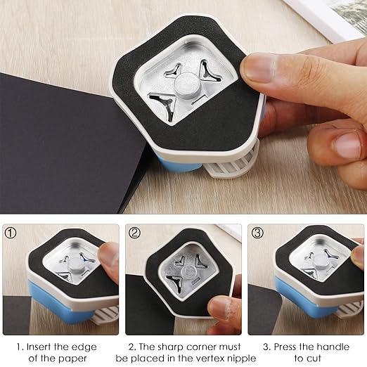 MyArTool 3 in 1 Corner Rounder Punch, 4mm, 7mm, 10mm 3 Way Corner Cutter for Paper Crafts, Laminate, DIY Projects, Photo Corner, Card Making and Scrapbooking-DeskLoop Office