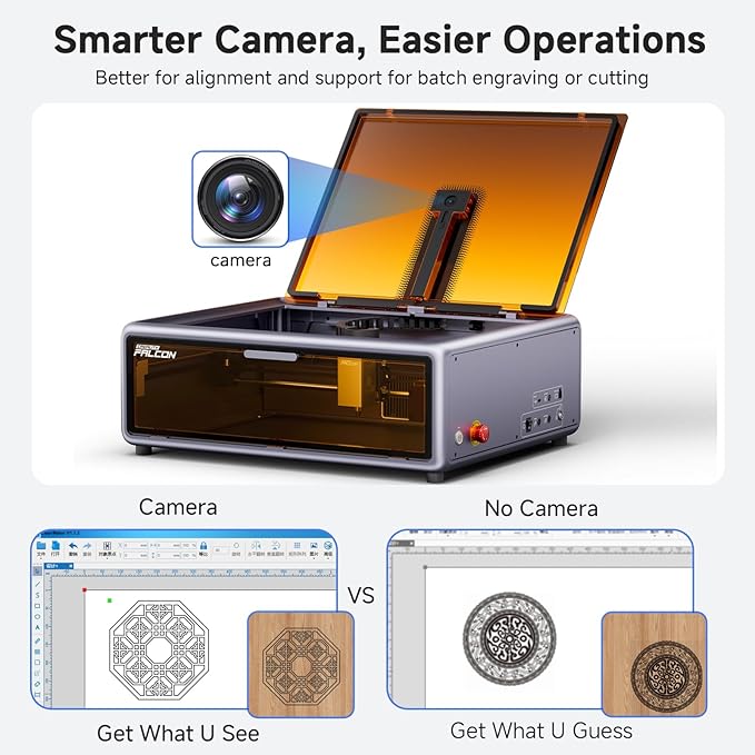 Creality Falcon A1 10W Laser Engraver, Enclosed Laser Cutter with Air Assist, HD Camera Positioning, Beginner-Friendly, Class 1 Safety Laser Engraving Machine for Wood and Metal, Acrylic-DeskLoop Office