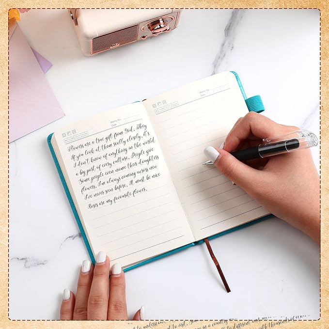 Estune Tree Small Notebooks Pen Leather Lined Pocket Subject Notebooks Hardcover Pocket Notepad Cute Ruled Leather Journals with Pen Holder for Men Women School Business, A6(Stylish Color,20 Set)-DeskLoop Office