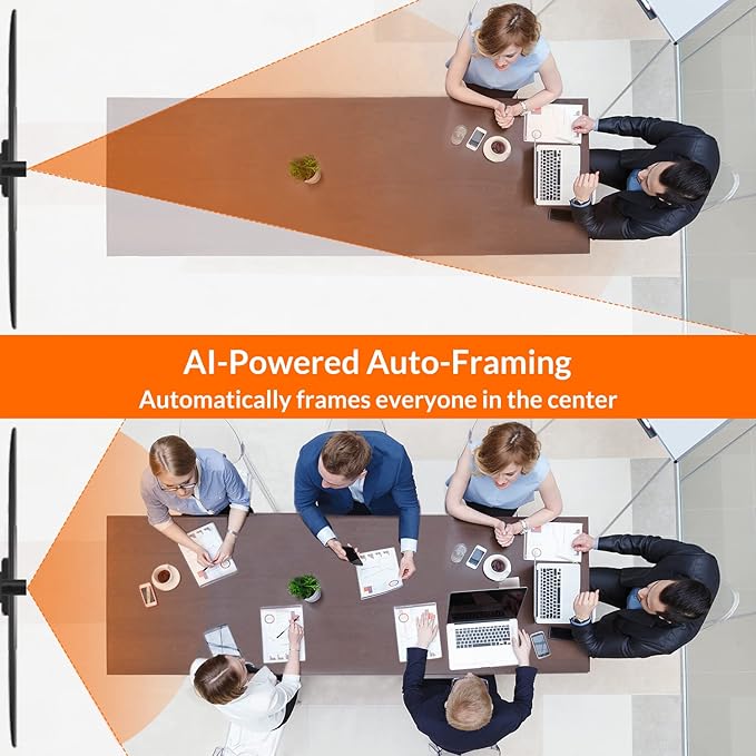 Innex C570 120-Degree Wide Angle Webcam 4K with AI Tracking, Auto-Framing, ePTZ, Webcam with Microphone, 5X Digital Zoom, Remote Control, Privacy Cover, Conference Camera for Zoom, Microsoft Teams-DeskLoop Office