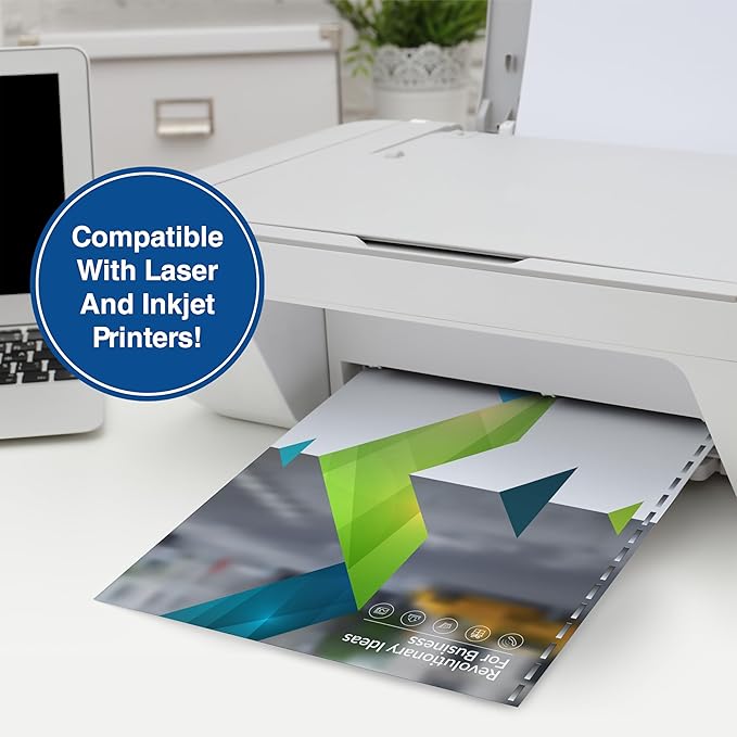 PrintWorks Professional Prepunched Paper, 8.5 x 11, 20 lb, GBC CombBind 19-Hole Punched Report & Presentation Paper, 500 Sheets, White (04328)-DeskLoop Office