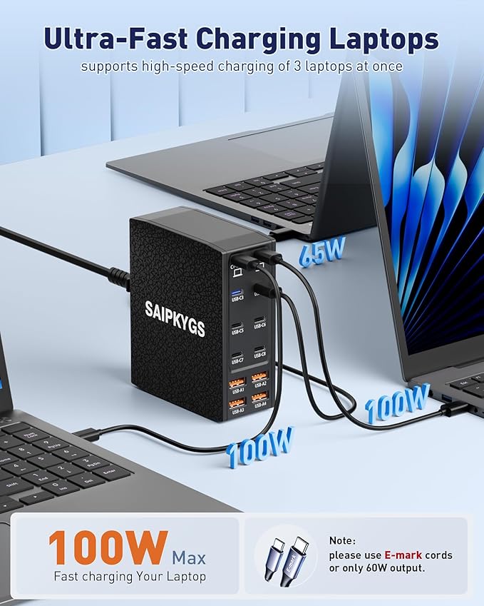 Charging Station (600W),12-Port USB C Charger Block with Dual 100W PD USB-C Fast Charging Station Hub for MacBook Pro/Air/All iPad iPhone 17/16 15/14/13/Pro Max/Samsung Galaxy Note (Black)-DeskLoop Office