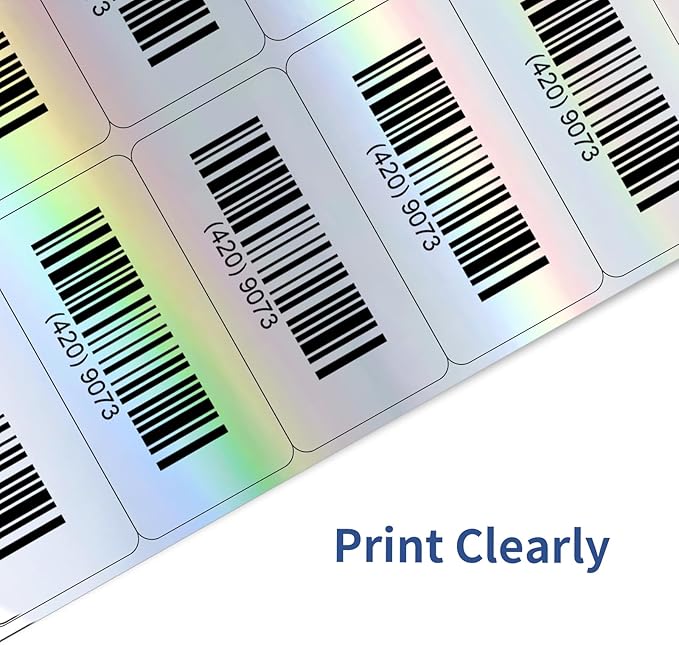 STARLIBOO Shipping Labels Stickers, 2"×4" Printable Holographic Mailing Labels for Laser/Inkjet Printing- Matte, Permanent Adhesive Sticker (Holographic Silver)-DeskLoop Office