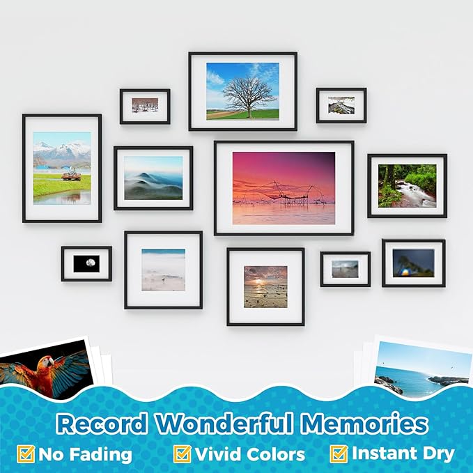 Glossy Photo Paper for Printer - 20 Sheets 8.3 x 11.7 In Inkjet Photo Printer Paper, Instant Dry Single-sided Printing Picture Paper for DIY Picture Wall, Greeting Card, Menu, Brochure, Decors-DeskLoop Office