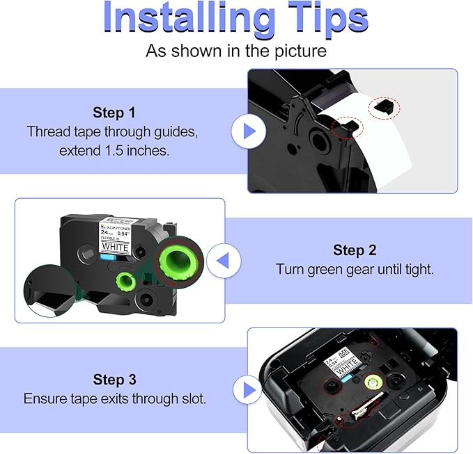 2PK TZe-FX251 1" Compatible for Ptouch Flexible ID Laminated Tape TZ-FX251 24mm 0.94 White Cable Wire Labels Tape for PT-D600 PT-D610BT PT-P710BT P700 Label Maker-DeskLoop Office