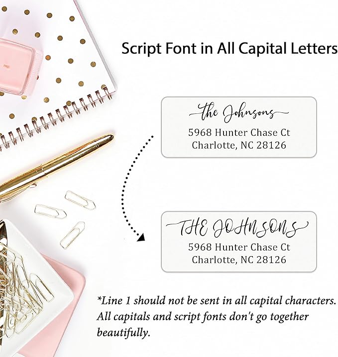 Personalized Return Address Labels Simple - Set of 240 Elegant Custom Mailing Labels for Envelopes, Self Adhesive Flat Sheet Rectangle Personalized Name Stickers (Clear)-DeskLoop Office