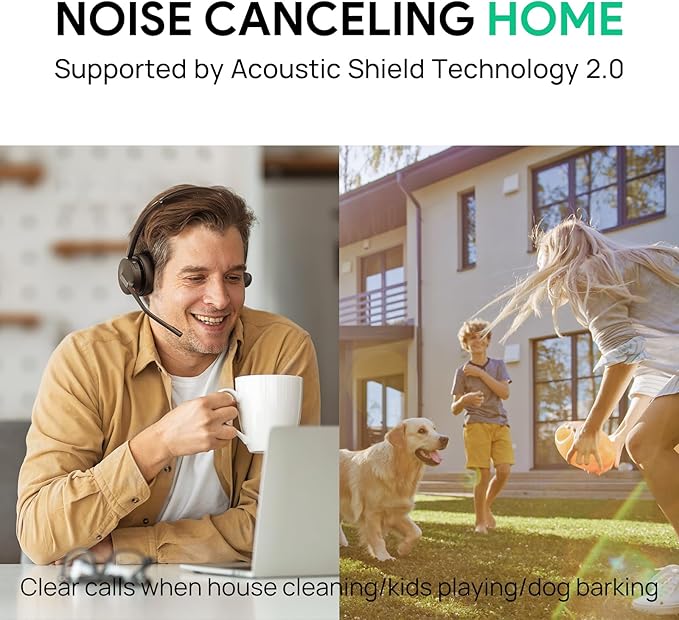 Yealink BH70 Mono Wireless Headset with Mic for Work, Bluetooth Headphone Teams Certified, up to 35h Talk Time, 91g Lightweight Comfort, USB-C to A-DeskLoop Office