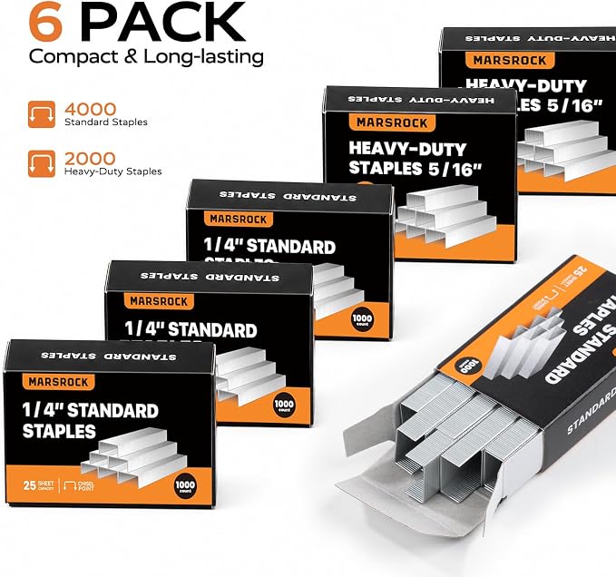 Marsrock Staples, 4000 1/4" + 2000 5/16", Standard Office Staples - Image 6