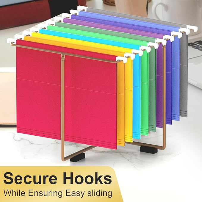 Hanging File Folders, 70 Pack Letter Size Hanging File folders with 1/5-cut Tabs, Stay Organized for Your Home and Office Bulk File, Documents and Paper, 10 Colors-DeskLoop Office