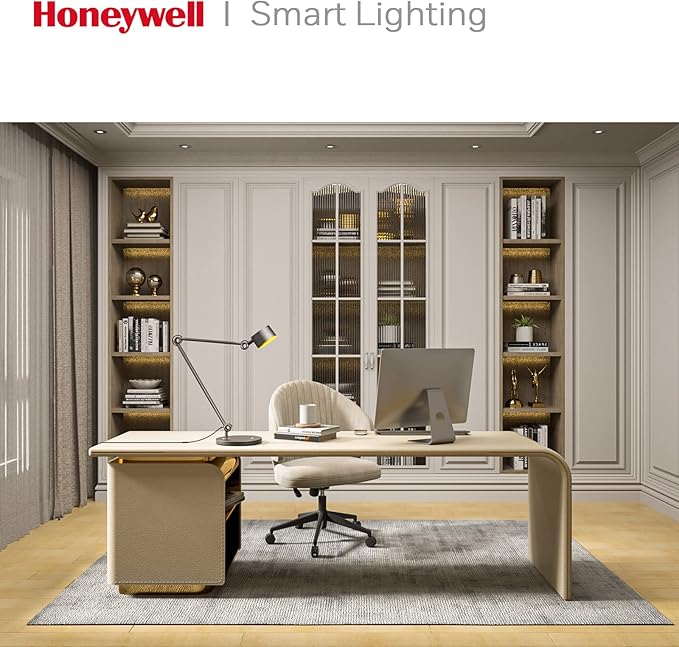 Honeywell LED Desk Lamp, 01A Sunturalux Desk Light for Home Office, 4000K Dimmable Eye Caring Natural Light Architect Lamp with Metal Swing Arm Lamp for Desk Craft Reading-DeskLoop Office