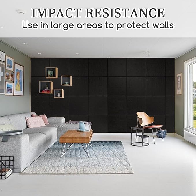 Large Cork Board Alternative, 12 Pack Felt Board with Safe Removable Adhesive Tabs Felt Wall Tiles, Large Cork Boards for Walls, Cork Board for Home Office, Pin Boards for Walls, Black-DeskLoop Office