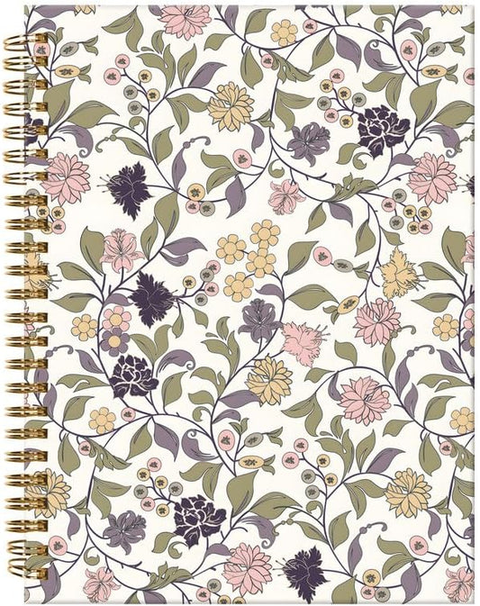 Spiral Journal Notebook,A5 Hardcover Lined Journals for Women Girl 6 x 8.3 in,120 Pages Thick Paper,Cute College Ruled Writing Notebook for Gifts Office Work School(Elegant Abstract Floral)-DeskLoop Office
