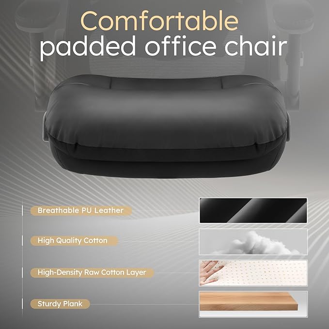 750lbs Big and Tall Office Chair- Heavy Duty Executive Chair with 5D Flip Arms and Adjustable Lumbar Support, Ergonomic Mesh High Back Desk Chair, Ergonomic Executive Home Office Computer Chair-DeskLoop Office