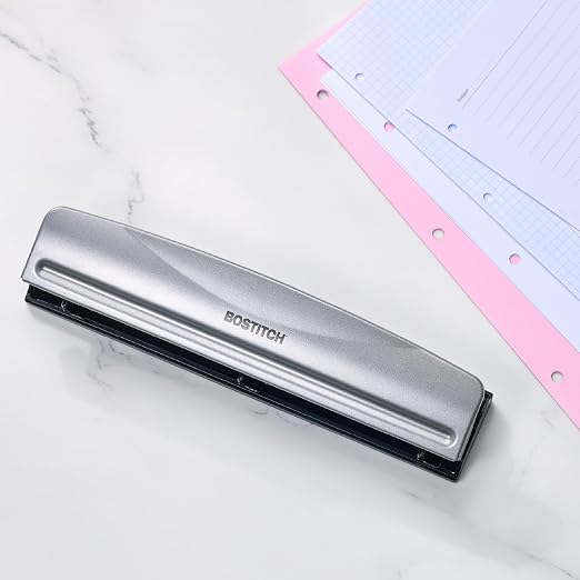 Bostitch 3 Hole Paper Punch, 15 Sheet Capacity, Metal Office Hole Puncher - Image 10