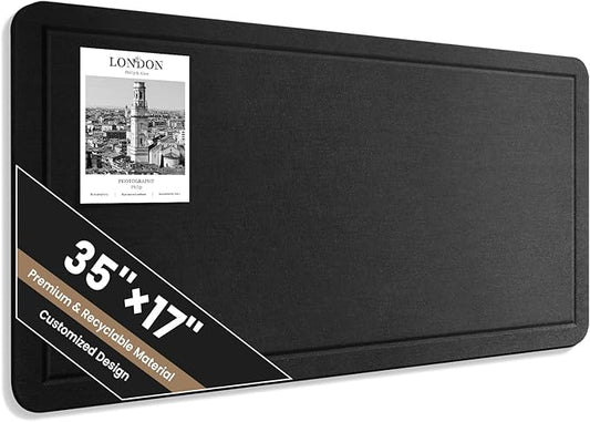 Large Bulletin Board, 35 X 17 Inches Felt Cork Board with 40 Pushpins, Foldable Felt Notice Pin Board Photo Display Board with Self-Adhesive Tape for Office Home School-DeskLoop Office