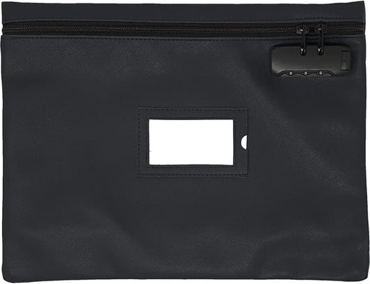 Notary Bag with Lock | 14x11 inch | Black | Zipper Notary Supplies Bag | Locking Notary Bag for Notary Kit, Stamp, Embosser, Ink Pad, and Valuables | Locking Document Bag | Journal Carrying Case-DeskLoop Office