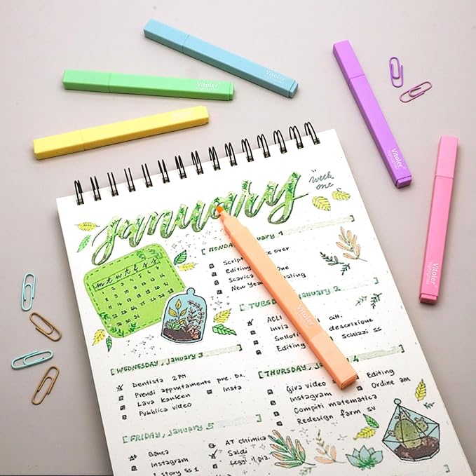 Vitoler Highlighters Assorted Colors,12 Pack Chisel Tip Highlighter Pens,No Bleed Highlighters for School Office Supplies-DeskLoop Office