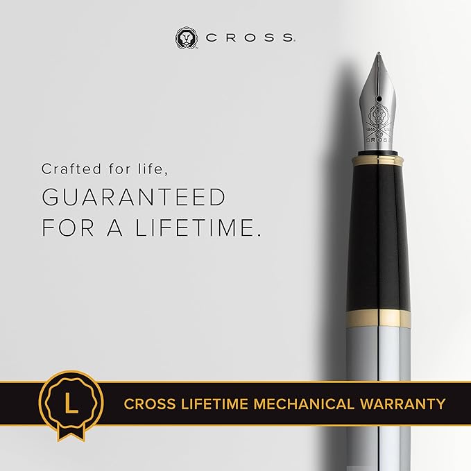 Cross Bailey Refillable Fountain Presented in a Premium Gift Box - Medium Point, Black Ink, Medalist-DeskLoop Office