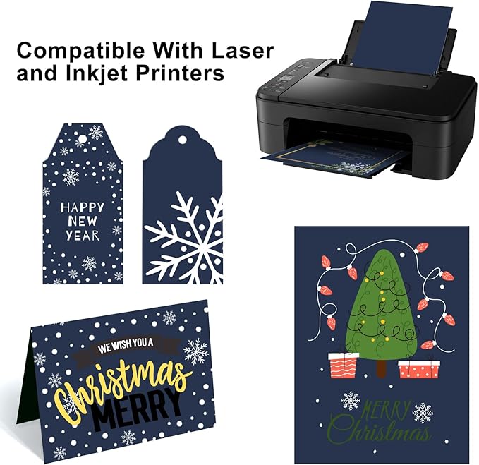 OcePor 100 Sheets Navy Blue Cardstock Paper, Colored Printer Paper 8.5 x 11, Thick Construction for Cards Making, Scrapbook,Office Printing, Invitations, Certificates,DIY Crafting 92 lb/250gsm-DeskLoop Office