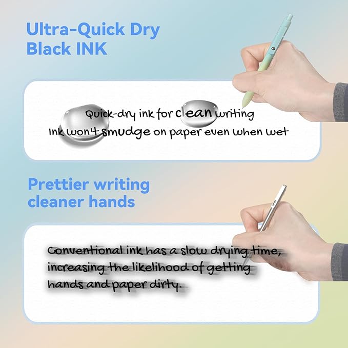 Gel Pens, 5Pcs 0.7mm Fine Point Black Ink Pens With Smooth Wirting,Office Desk Accessories,Quick Dry Pens For Journaling,Ballpoint for School Supplies, Gift for Women Men Student(Gradient)-DeskLoop Office